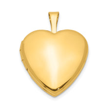 Load image into Gallery viewer, 1/20 14K Gold Filled Satin and Polished 2-Frame 15mm Heart Locket