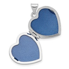Load image into Gallery viewer, Sterling Silver Rhodium-plated Diamond Rose Rhodium Hearts 18mm Locket