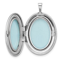 Load image into Gallery viewer, Sterling Silver Rhodium-plated Polished Filigree 26mm Oval Locket