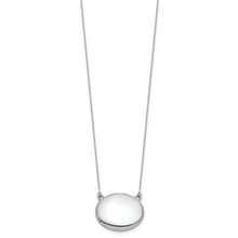 Load image into Gallery viewer, Sterling Polished Front/Brushed Back 20mm Oval Locket Necklace -19-21"