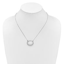 Load image into Gallery viewer, Sterling Polished Front/Brushed Back 20mm Oval Locket Necklace -19-21"