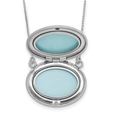 Load image into Gallery viewer, Sterling Polished Front/Brushed Back 20mm Oval Locket Necklace -19-21"