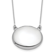 Load image into Gallery viewer, Sterling Polished Front/Brushed Back 20mm Oval Locket Necklace -19-21"