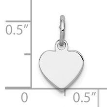Load image into Gallery viewer, Sleek Heart Charm - Sterling; Rhodium Plated