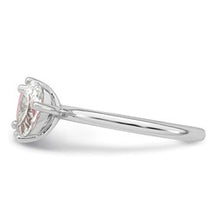 Load image into Gallery viewer, Sterling Silver Rhodium-plated Polished Heart Pink and Pear-shaped White CZ Size 7 Ring