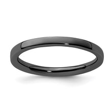 Load image into Gallery viewer, Sterling Silver Stackable Expressions Black-plated Polished Ring