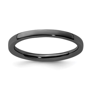 Sterling Silver Stackable Expressions Black-plated Polished Ring