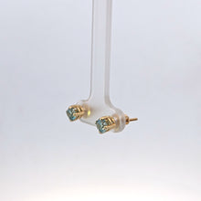 Load image into Gallery viewer, 14k Blue Topaz Threaded Stud Earrings