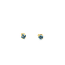 Load image into Gallery viewer, 14k Blue Topaz Threaded Stud Earrings