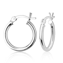 Load image into Gallery viewer, Sterling Silver 2mm High-Polished Hoop Earrings