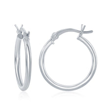 Load image into Gallery viewer, Sterling Silver 2mm High-Polished Hoop Earrings