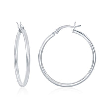 Load image into Gallery viewer, Sterling Silver 2mm High-Polished Hoop Earrings