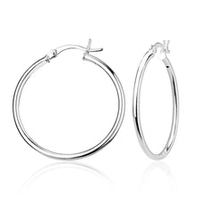 Load image into Gallery viewer, Sterling Silver 2mm High-Polished Hoop Earrings