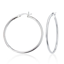 Load image into Gallery viewer, Sterling Silver 2mm High-Polished Hoop Earrings