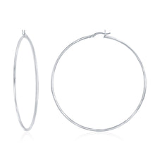 Load image into Gallery viewer, Sterling Silver 2mm High-Polished Hoop Earrings