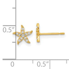 Load image into Gallery viewer, 14k Yellow CZ Starfish Post Earrings
