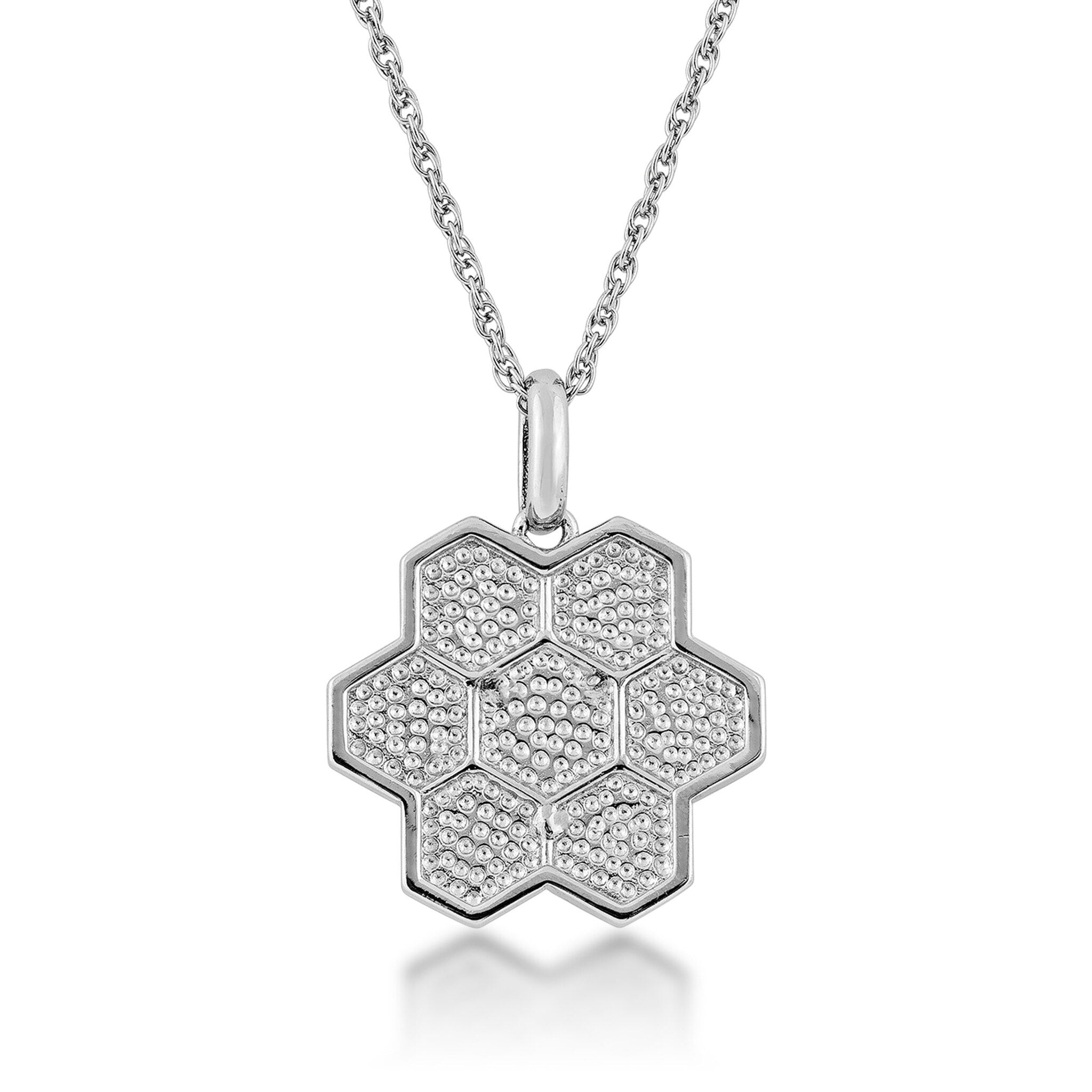 Sterling Cubic Zirconia Honeycomb Necklace