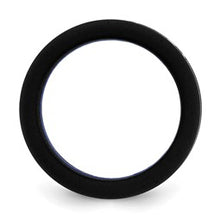 Load image into Gallery viewer, 7.5mm Flat Silicone Band - Black with Centered Blue Line