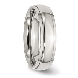 Stainless Steel Domed Ridged Edge Band
