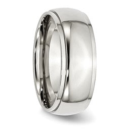 Stainless Steel Domed Ridged Edge Band