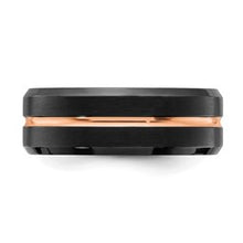 Load image into Gallery viewer, Stainless Steel Brushed and Polished Black and Rose IP-plated 8mm Band