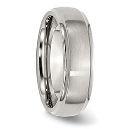 Stainless Steel Domed Ridged Edge Band