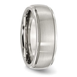 Stainless Steel Domed Ridged Edge Band