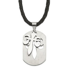 Load image into Gallery viewer, Stainless Steel Fleur de Lis Cut-out Dog Tag Necklace