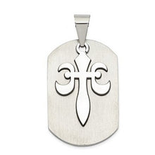 Load image into Gallery viewer, Stainless Steel Fleur de Lis Cut-out Dog Tag Necklace