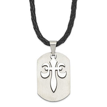 Load image into Gallery viewer, Stainless Steel Fleur de Lis Cut-out Dog Tag Necklace