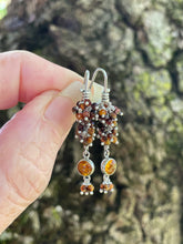 Load image into Gallery viewer, Sadira Earrings: Sterling Silver, Amber and Tiger Eye