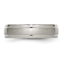 Load image into Gallery viewer, Chisel Titanium Brushed and Polished 6mm Grooved Edge Band