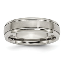 Load image into Gallery viewer, Chisel Titanium Brushed and Polished 6mm Grooved Edge Band