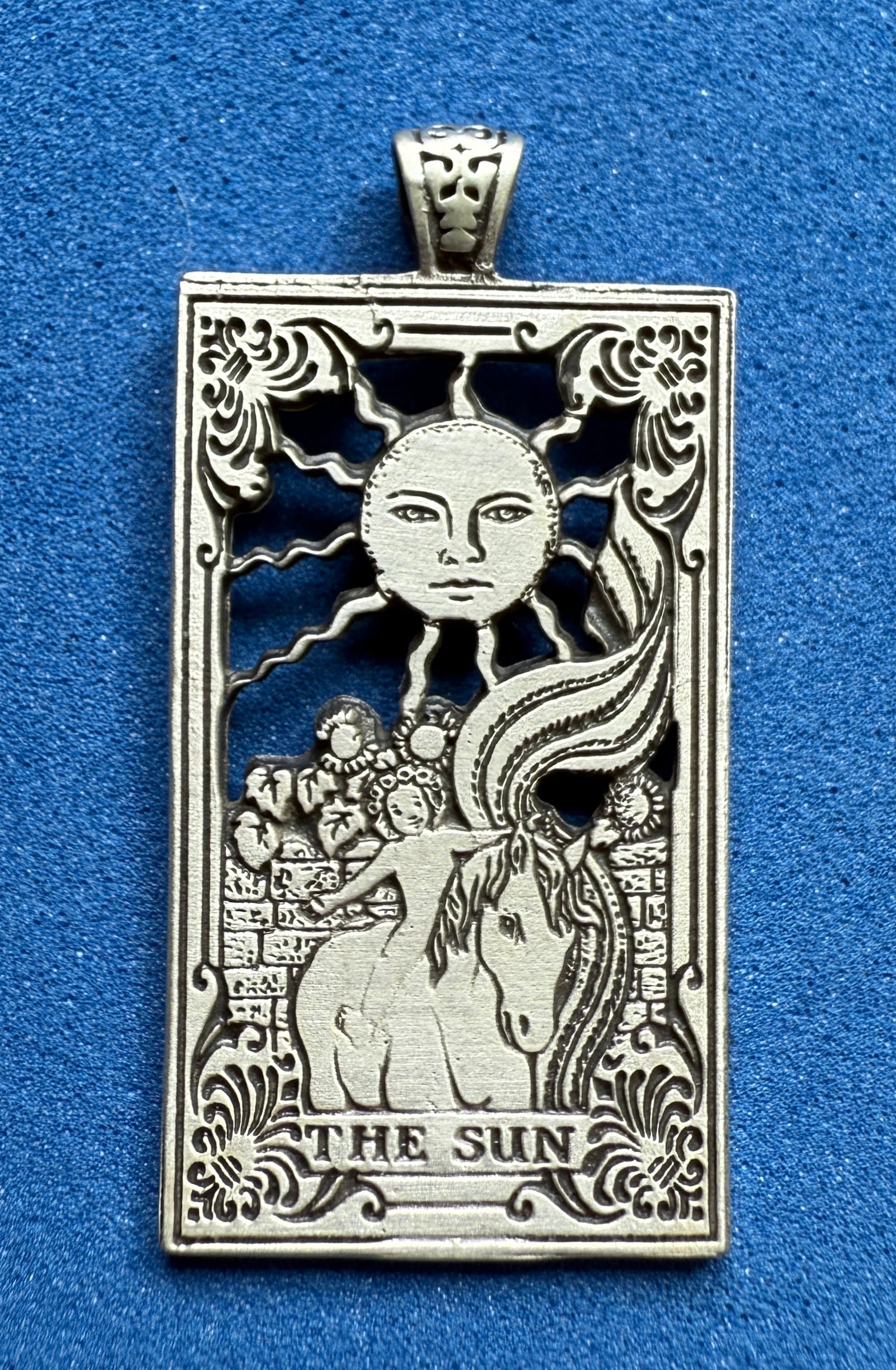 The Sun: Tarot Card Sterling Necklace