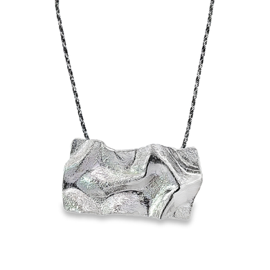 Sterling Silver Folded Waves Necklace