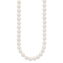 Load image into Gallery viewer, 7-8mm White Near Round Freshwater Cultured Pearl Necklace
