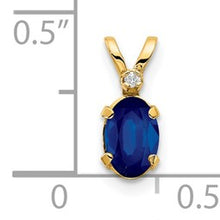 Load image into Gallery viewer, 14k Diamond and Sapphire Pendant