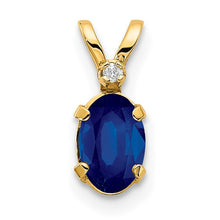 Load image into Gallery viewer, 14k Diamond and Sapphire Pendant