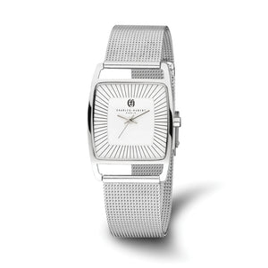 Charles Hubert Stainless Steel White Dial Milanese Band Watch