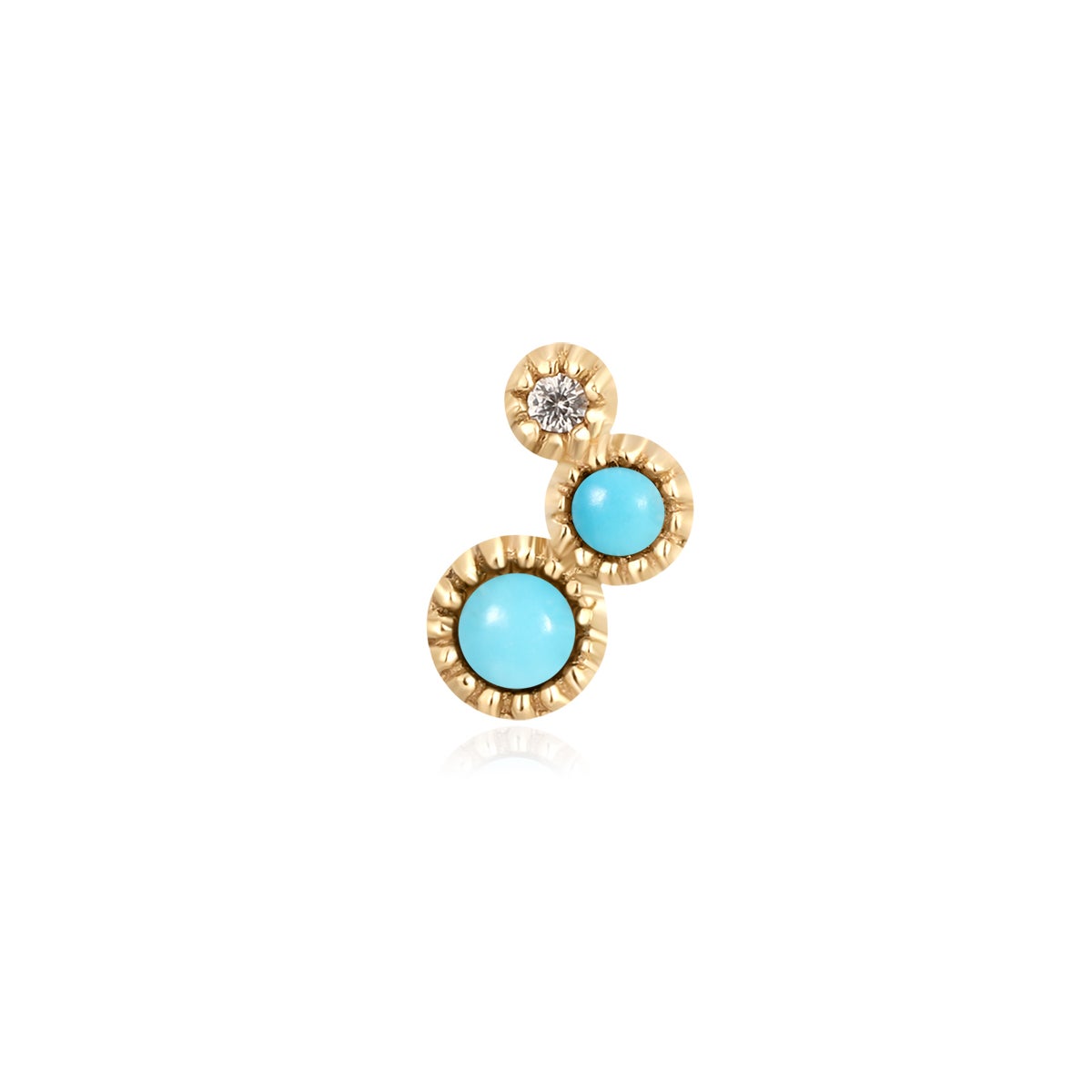 AMIRA | Turquoise and White Sapphire Waterfall Threadless End - Single