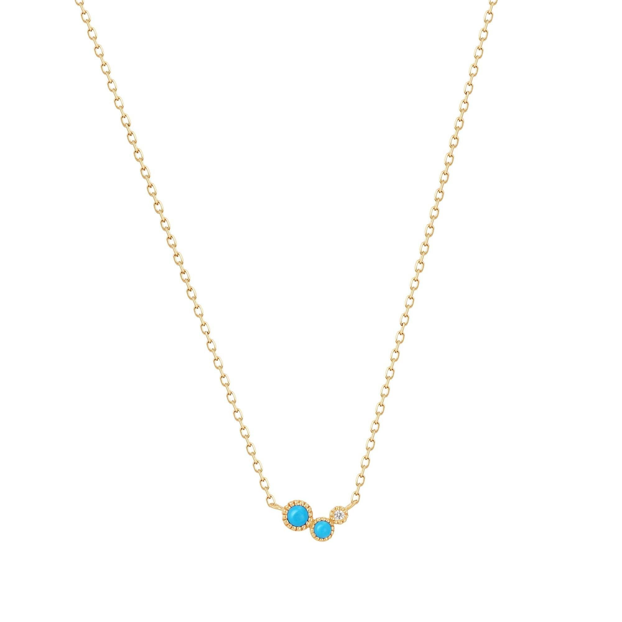 AMIRA | Turquoise and White Sapphire Waterfall Necklace
