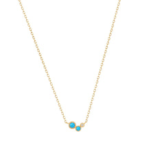 Load image into Gallery viewer, AMIRA | Turquoise and White Sapphire Waterfall Necklace
