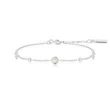 Load image into Gallery viewer, Silver Mint Green Station Bracelet