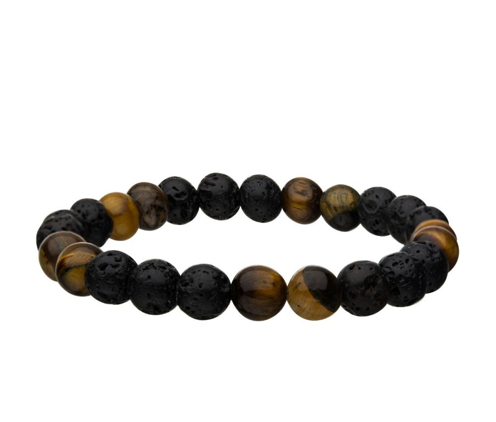 Lava & Tiger Eye Bead Bracelet