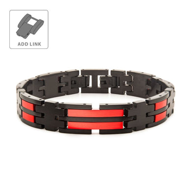 Matte Black & Red IP Dante Link Bracelet