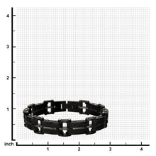 Load image into Gallery viewer, Black Carbon Fiber &amp; Matte Finish Link Bracelet