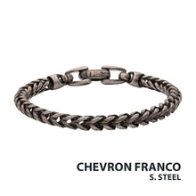 Load image into Gallery viewer, 5mm Brushed Antiqued Finish Black IP Steel Sandblast Franco Chain Bracelet