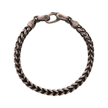 Load image into Gallery viewer, 5mm Brushed Antiqued Finish Black IP Steel Sandblast Franco Chain Bracelet