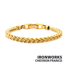 Load image into Gallery viewer, 5mm 18Kt Gold IP Steel Sandblast Franco Chain Bracelet