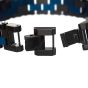 Load image into Gallery viewer, Blue &amp; Black IP with 36pcs CNC Prong Set Blue AAA CZ Link Bracelet